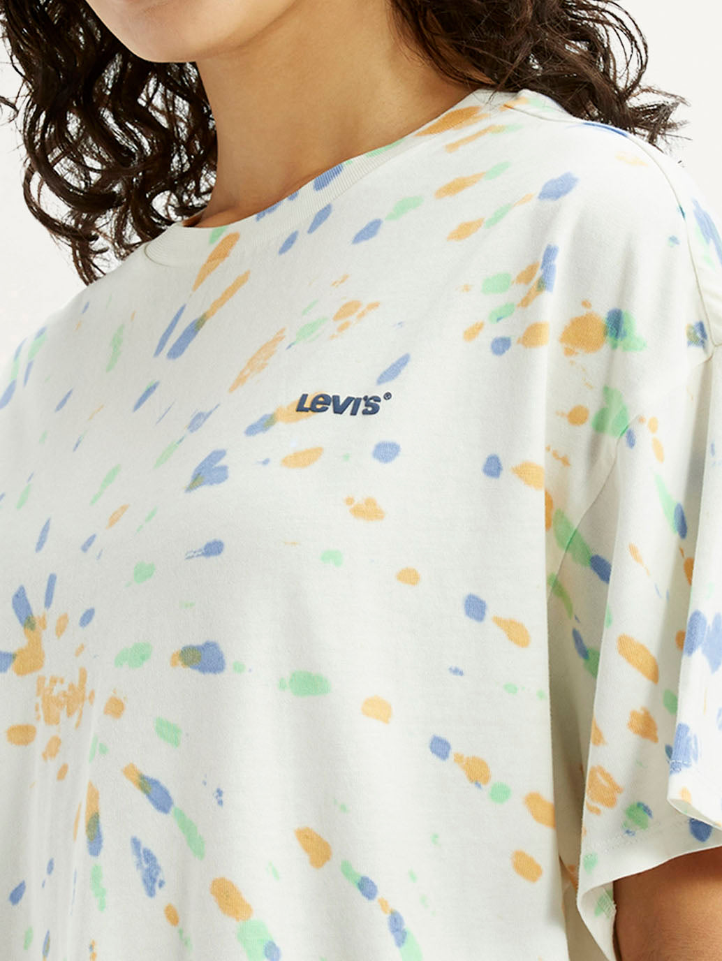 Women's Tie-Dye Multi Color Relaxed Fit T-shirt - Detail View