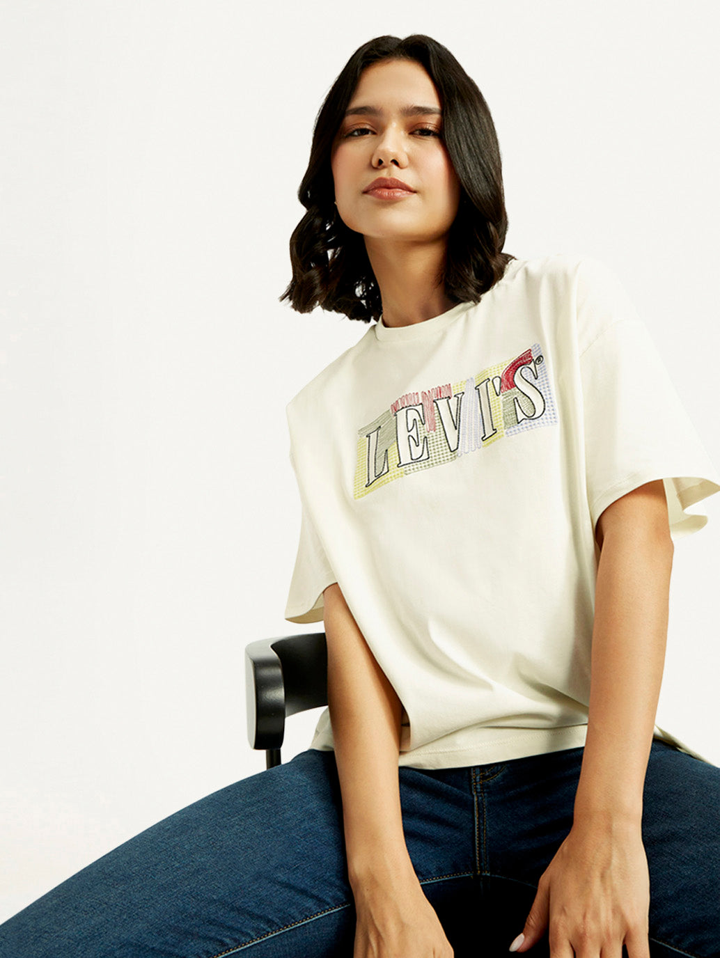 Women's Brand Logo Relaxed Fit T-shirt