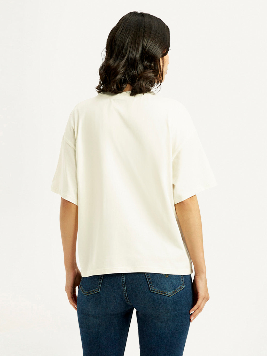 Women's Brand Logo Relaxed Fit T-shirt - Back View