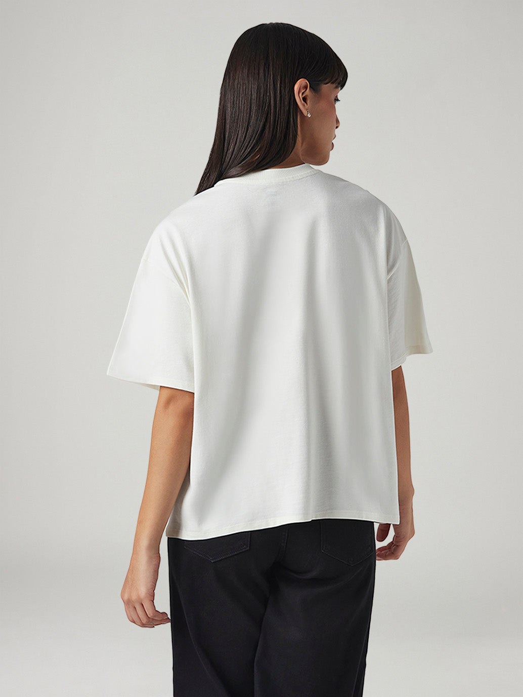 Women's Graphic Print Relaxed Fit Oversized T-Shirt - Back View