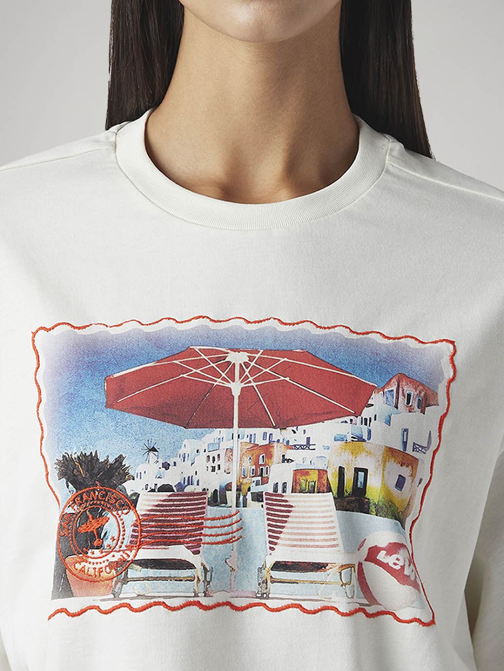 Women's Graphic Print Relaxed Fit Oversized T-Shirt - Detail View