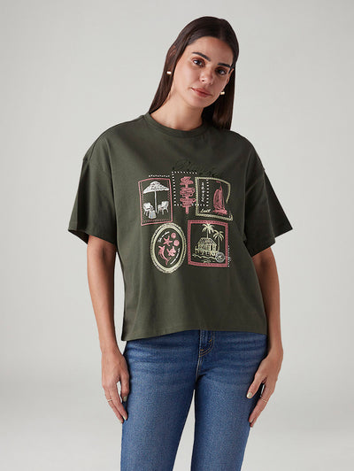 Women's Graphic Print Relaxed Fit Oversized T-Shirt-image-14