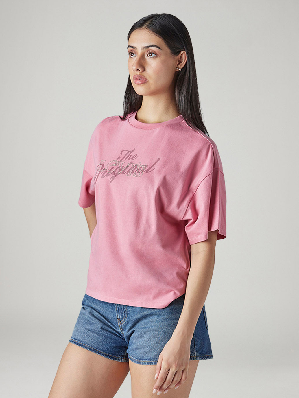 Women's Graphic Print Relaxed Fit T-Shirt - Side View