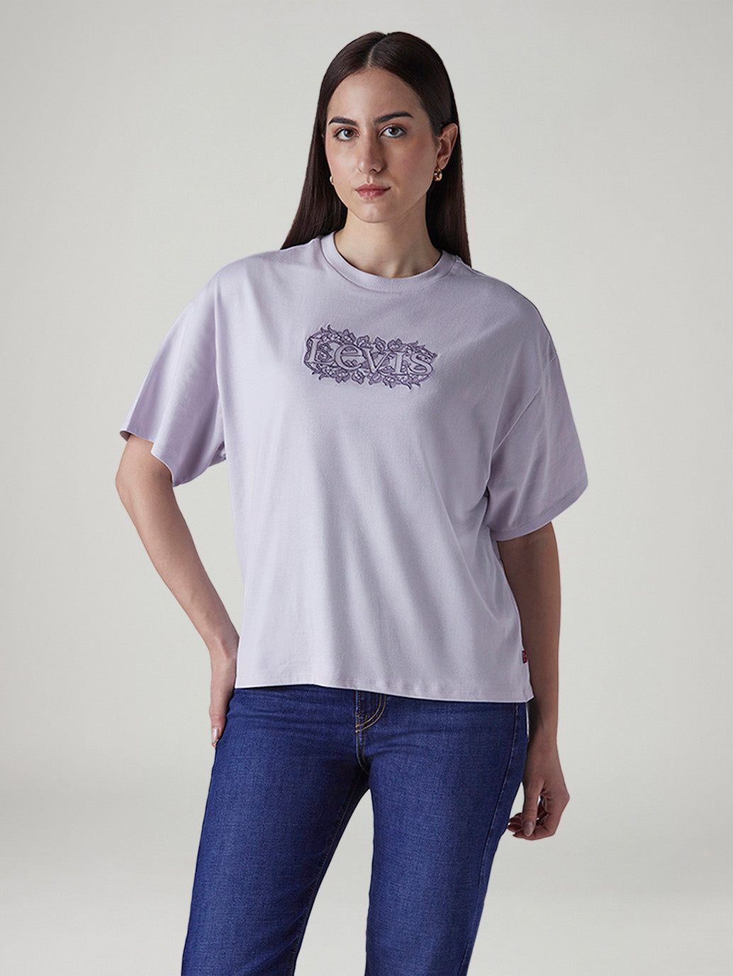 Women's Embroidered Relaxed Fit T-Shirt - 20 View