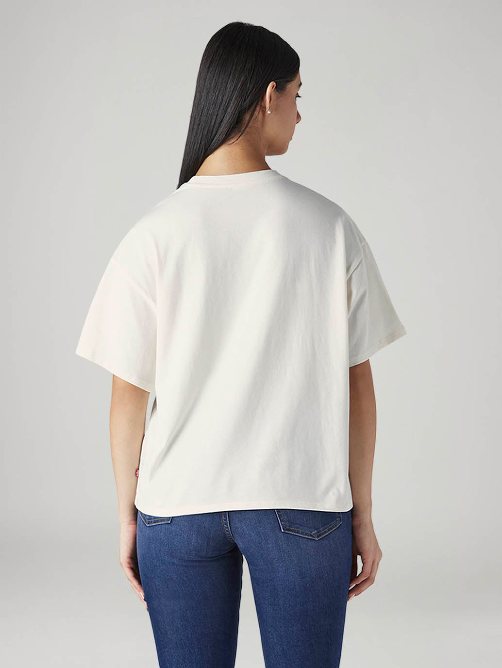 Women's Logo Printed Relaxed Fit T-Shirt - Back View