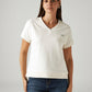 Women's Solid White Relaxed Fit T-shirt - Styleshot View