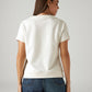 Women's Solid White Relaxed Fit T-shirt - Back View