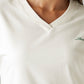 Women's Solid White Relaxed Fit T-shirt - Detail View