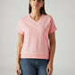 Women's Solid Light Pink Relaxed Fit T-shirt - Front View