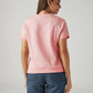 Women's Solid Light Pink Relaxed Fit T-shirt - Back View