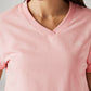Women's Solid Light Pink Relaxed Fit T-shirt - Detail View