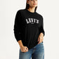 Women's Brand Logo Black Crew Neck Sweatshirt - Styleshot View