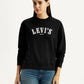 Women's Brand Logo Black Crew Neck Sweatshirt - Front View