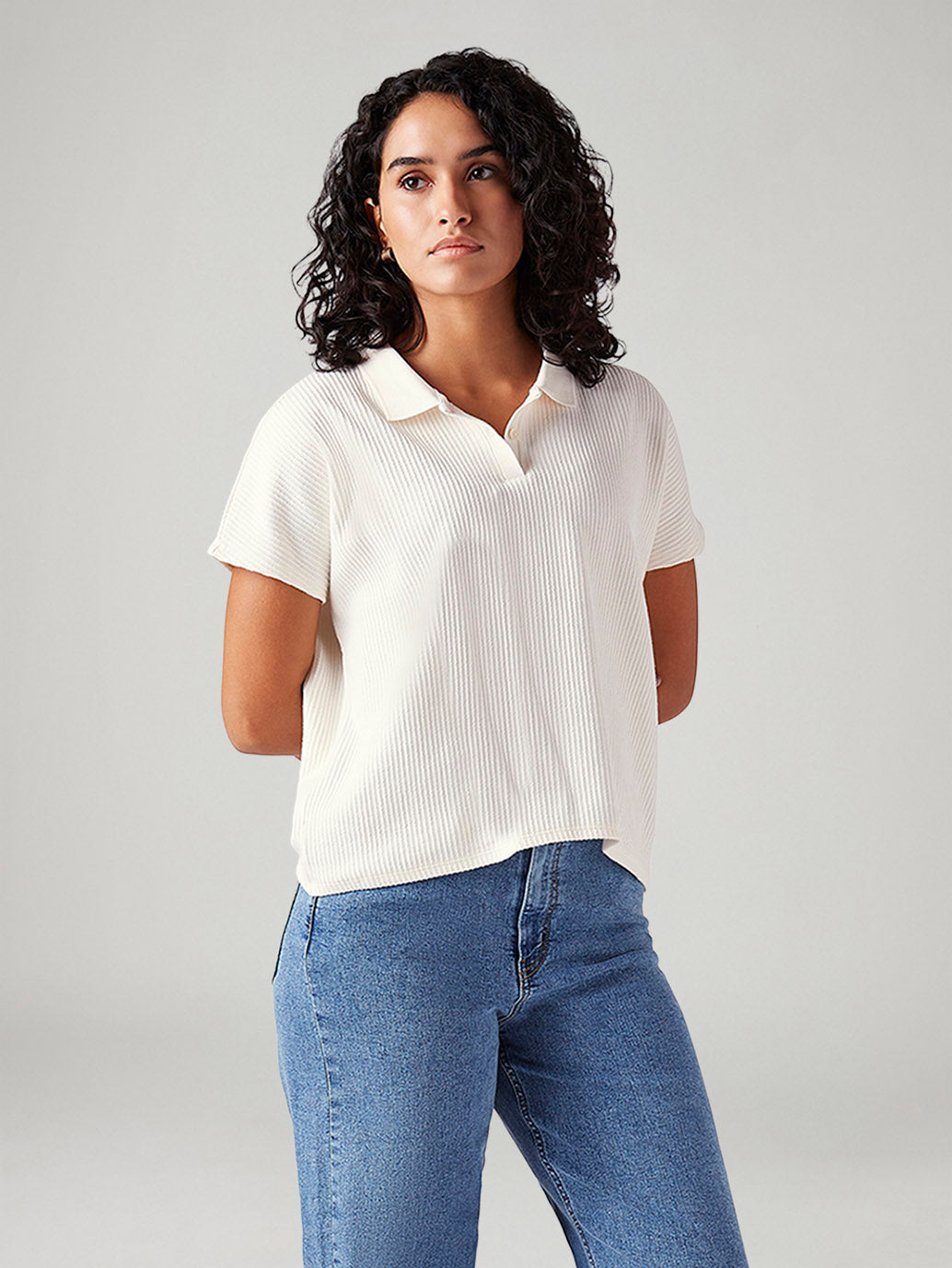 Women's Textured Relaxed Fit T-Shirt - Styleshot View