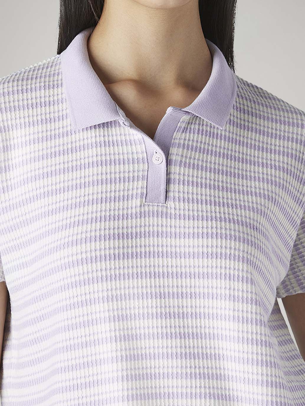 Women's Gingham Relaxed Fit Polo T-Shirt - 20 View