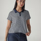 Women's Striped Navy Relaxed Fit T-shirt - 20 View