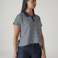 Women's Striped Navy Relaxed Fit T-shirt - 20 View