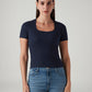 Women's Solid Slim Fit Ribbed Top - Front View
