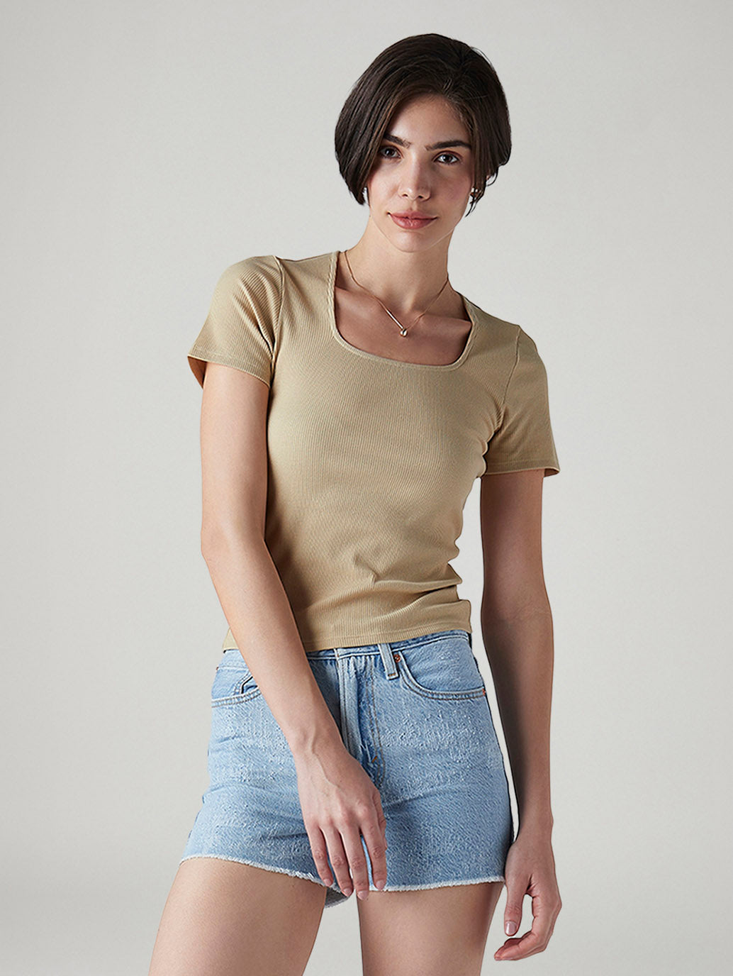 Women's Solid Slim Fit Ribbed Top