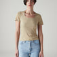 Women's Solid Slim Fit Ribbed Top - Front View