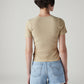 Women's Solid Slim Fit Ribbed Top - Back View