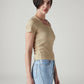 Women's Solid Slim Fit Ribbed Top - Side View