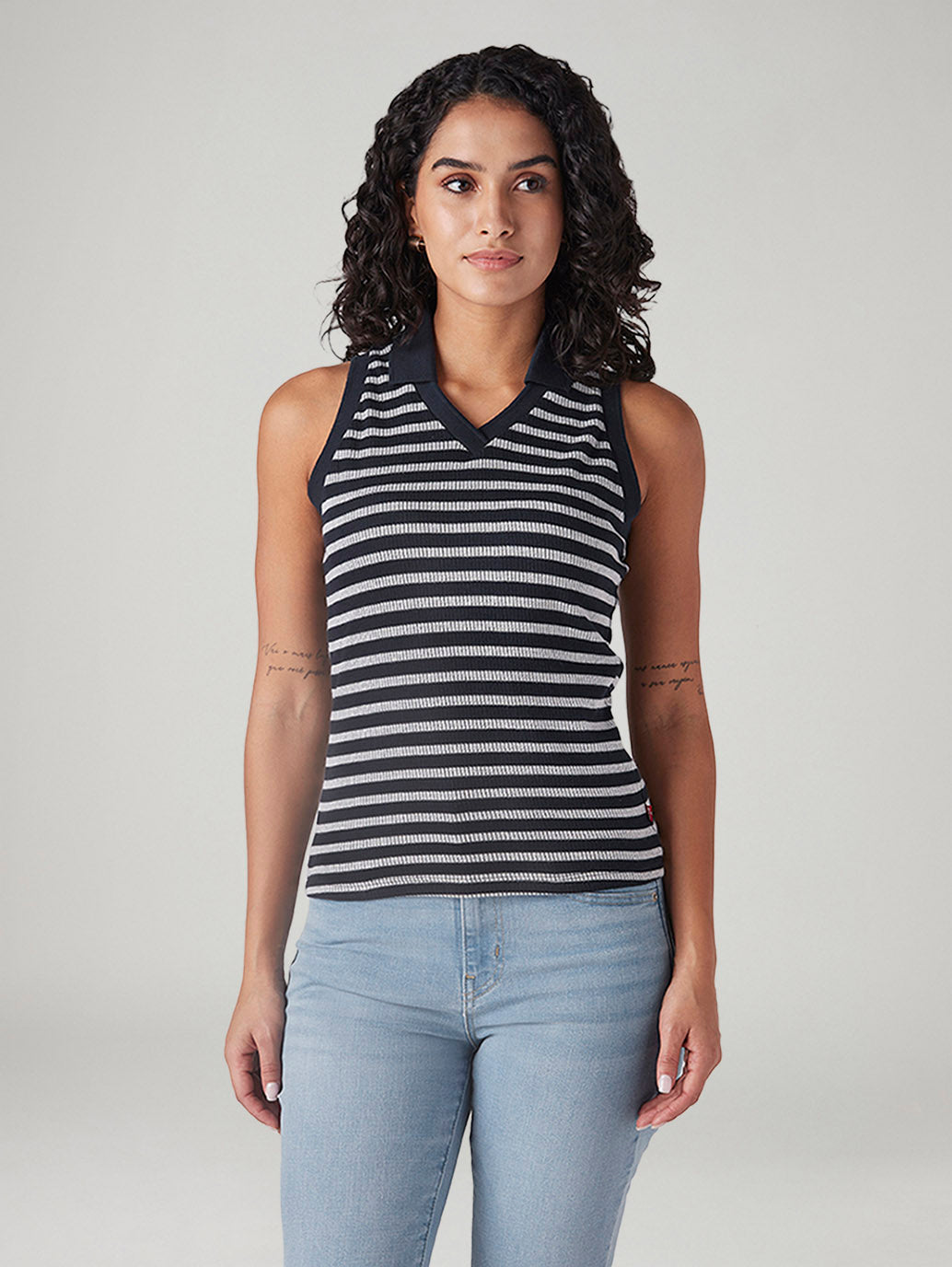 Women's Striped Regular Fit Top - Front View