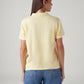 Women's Solid Yellow Polo T-shirt - Back View