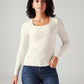 Women's Textured Slim Fit Ribbed Top - Front View