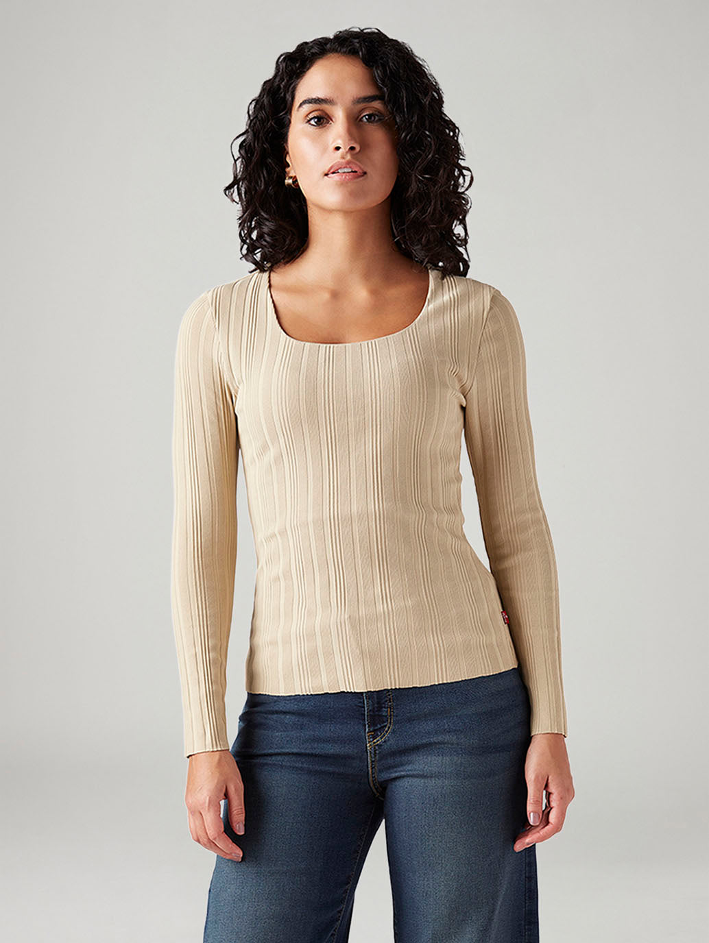 Women's Textured Slim Fit Top - Front View