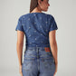 Women's Embroidered Blue Square Neck Top - Back View