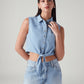 Women's Solid Regular Fit Denim Top - Styleshot View