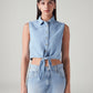 Women's Solid Regular Fit Denim Top - Front View