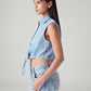 Women's Solid Regular Fit Denim Top - Side View