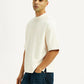 Men's Brand Logo Off White Boxy T-shirt - Side View