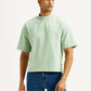 Men's Brand Logo Green Boxy T-shirt - Front View