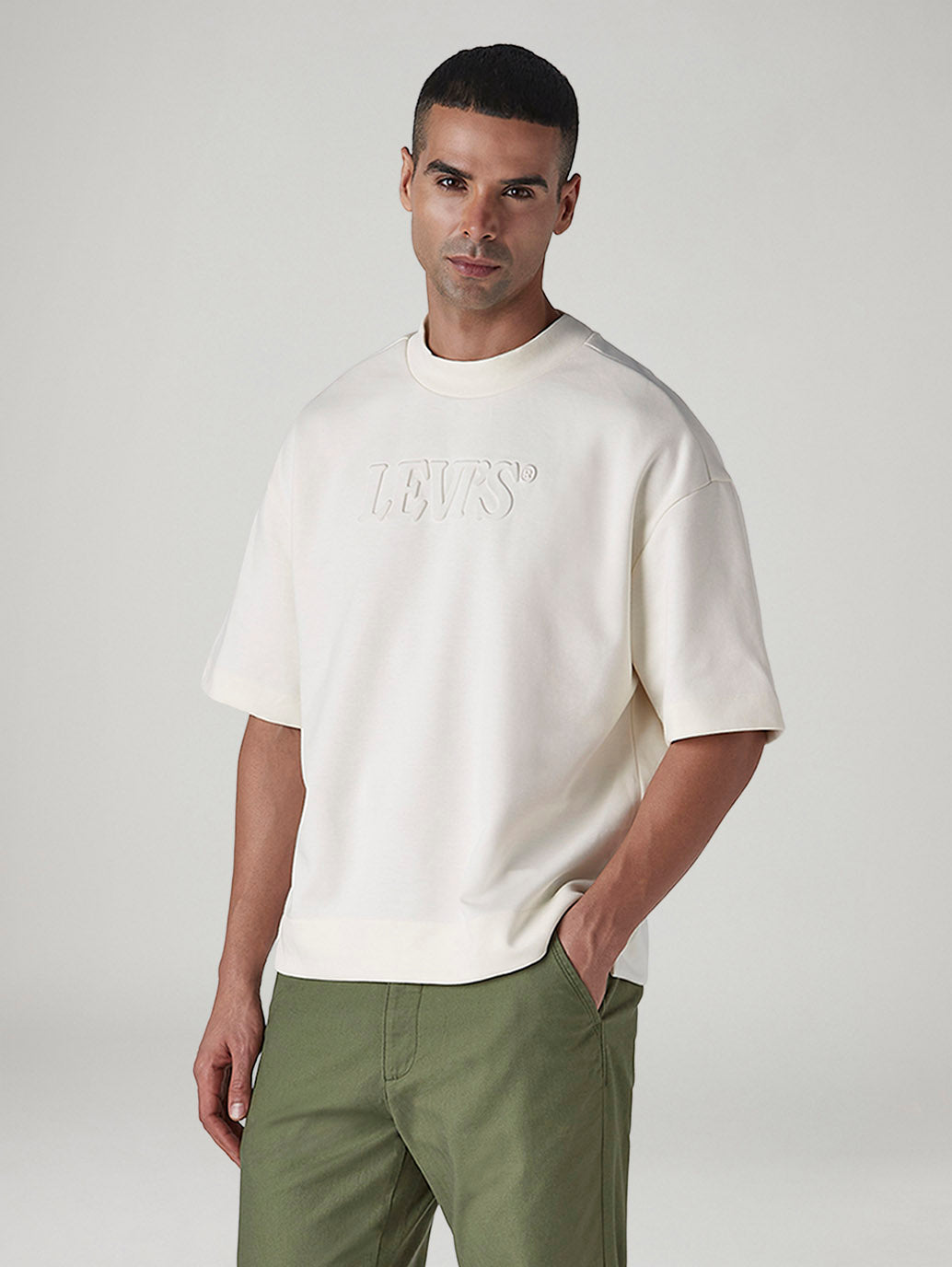 Men's Knitted Boxy Fit T-Shirt - Styleshot View