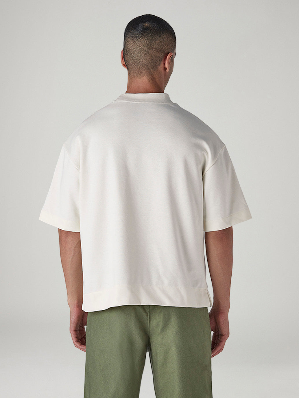Men's Knitted Boxy Fit T-Shirt - Back View