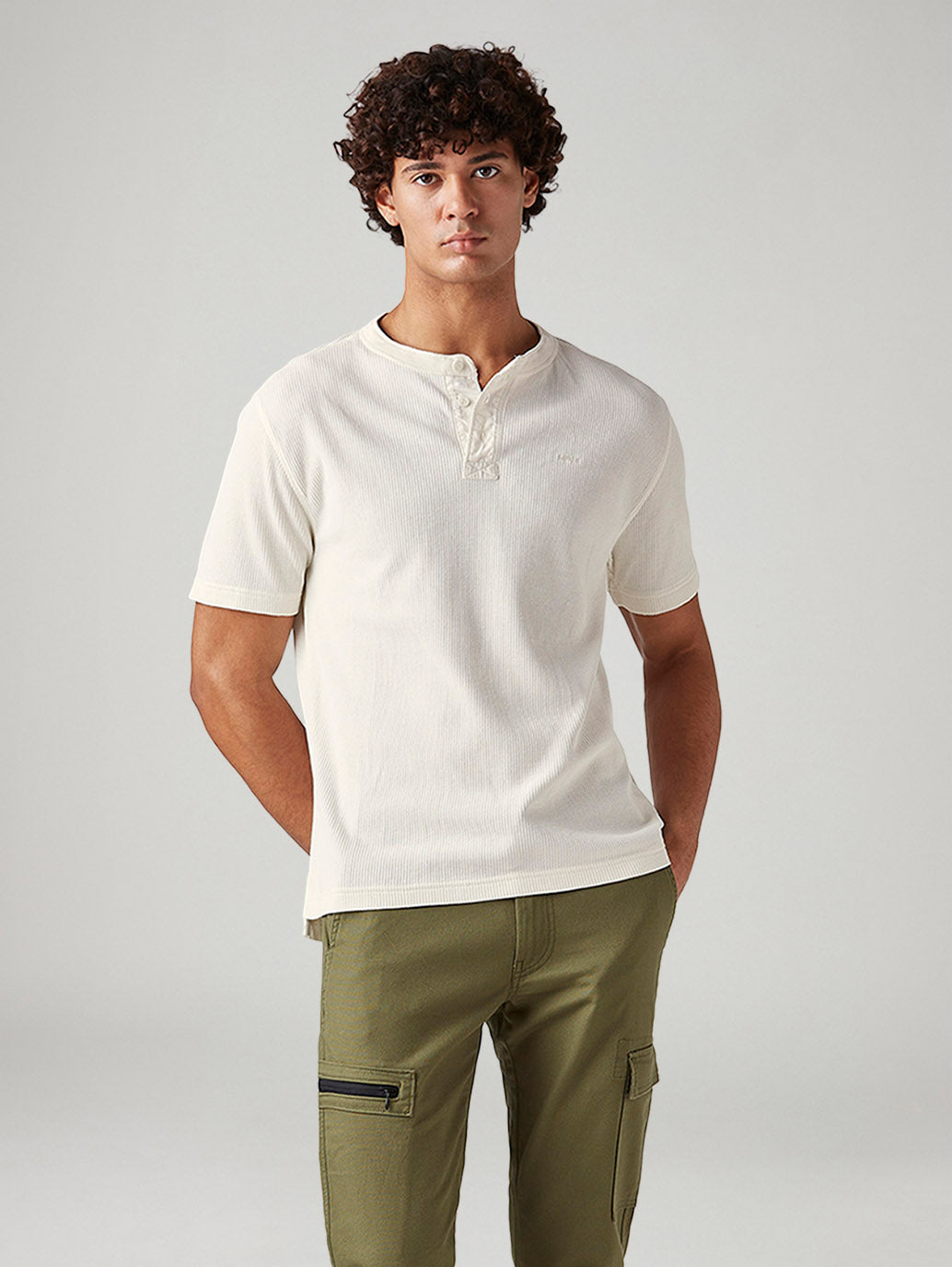 Men's Textured Regular Fit Textured T-Shirt - Styleshot View