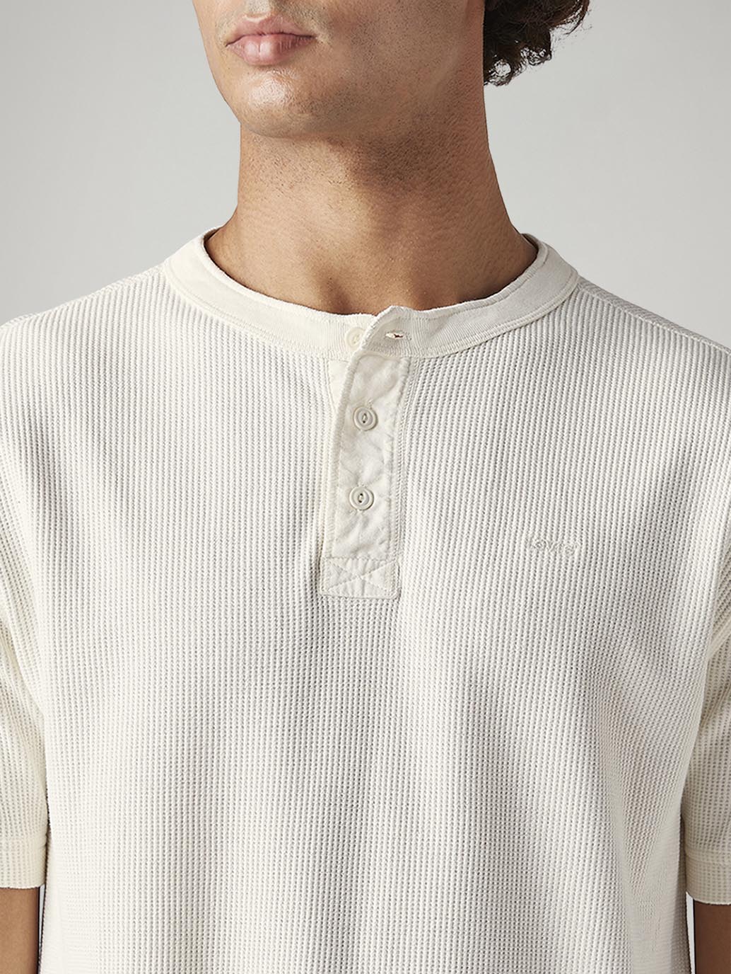 Men's Textured Regular Fit Textured T-Shirt - Detail View
