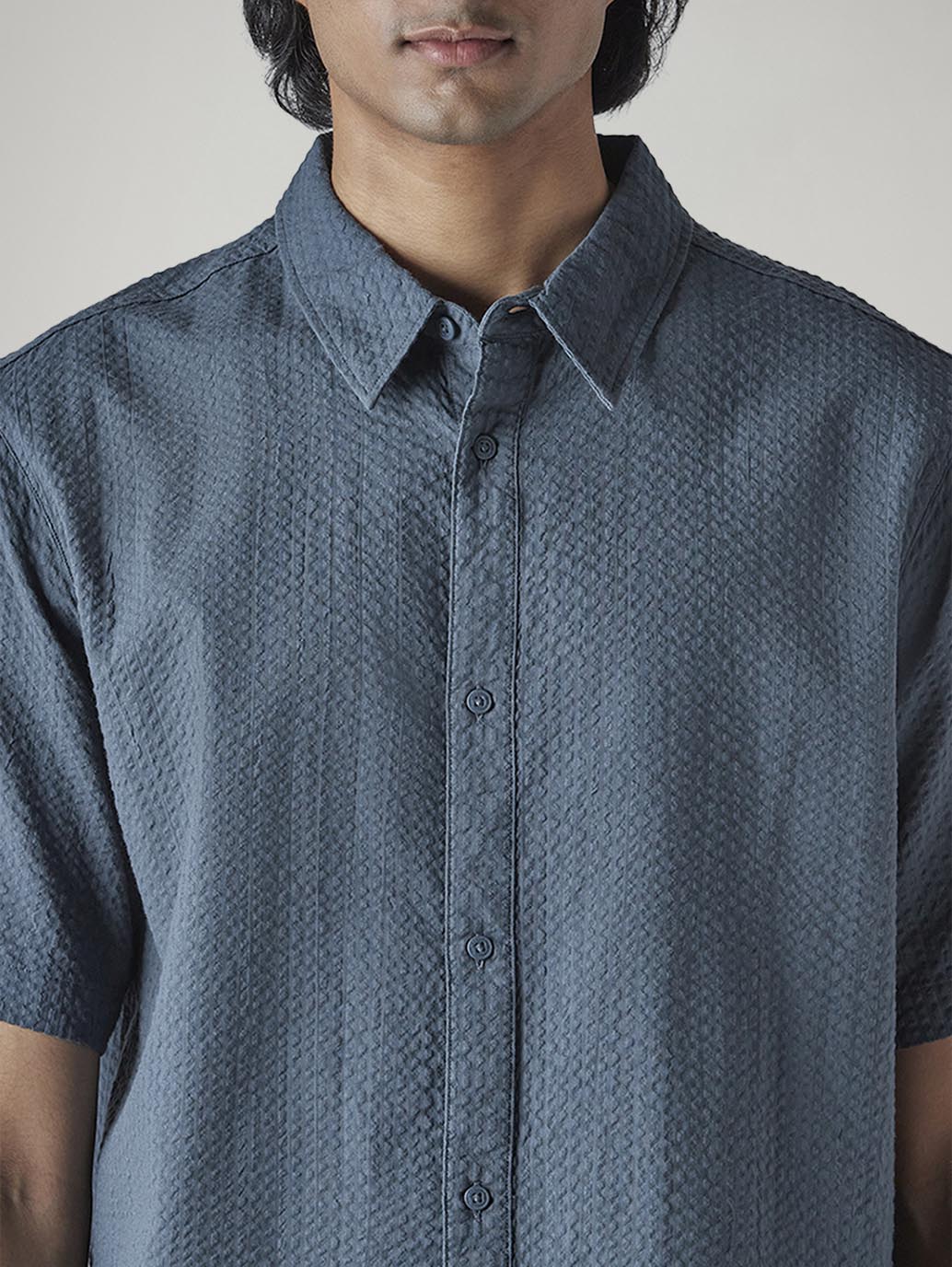Men's Textured Boxy Fit Oxford Shirt - 20 View
