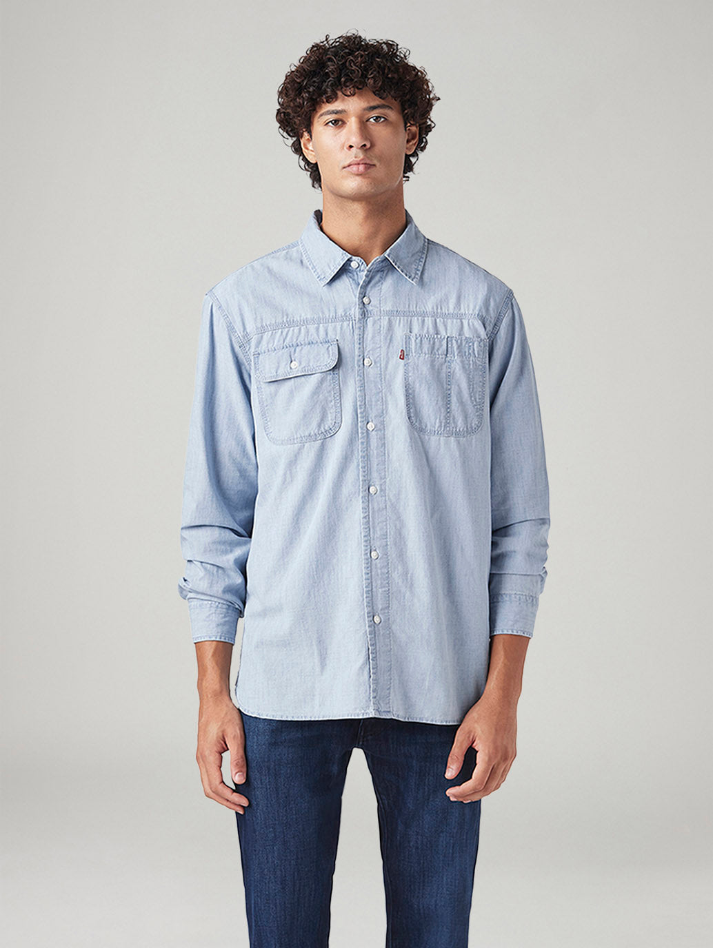 Men's Solid Slim Fit Shirt - Front View