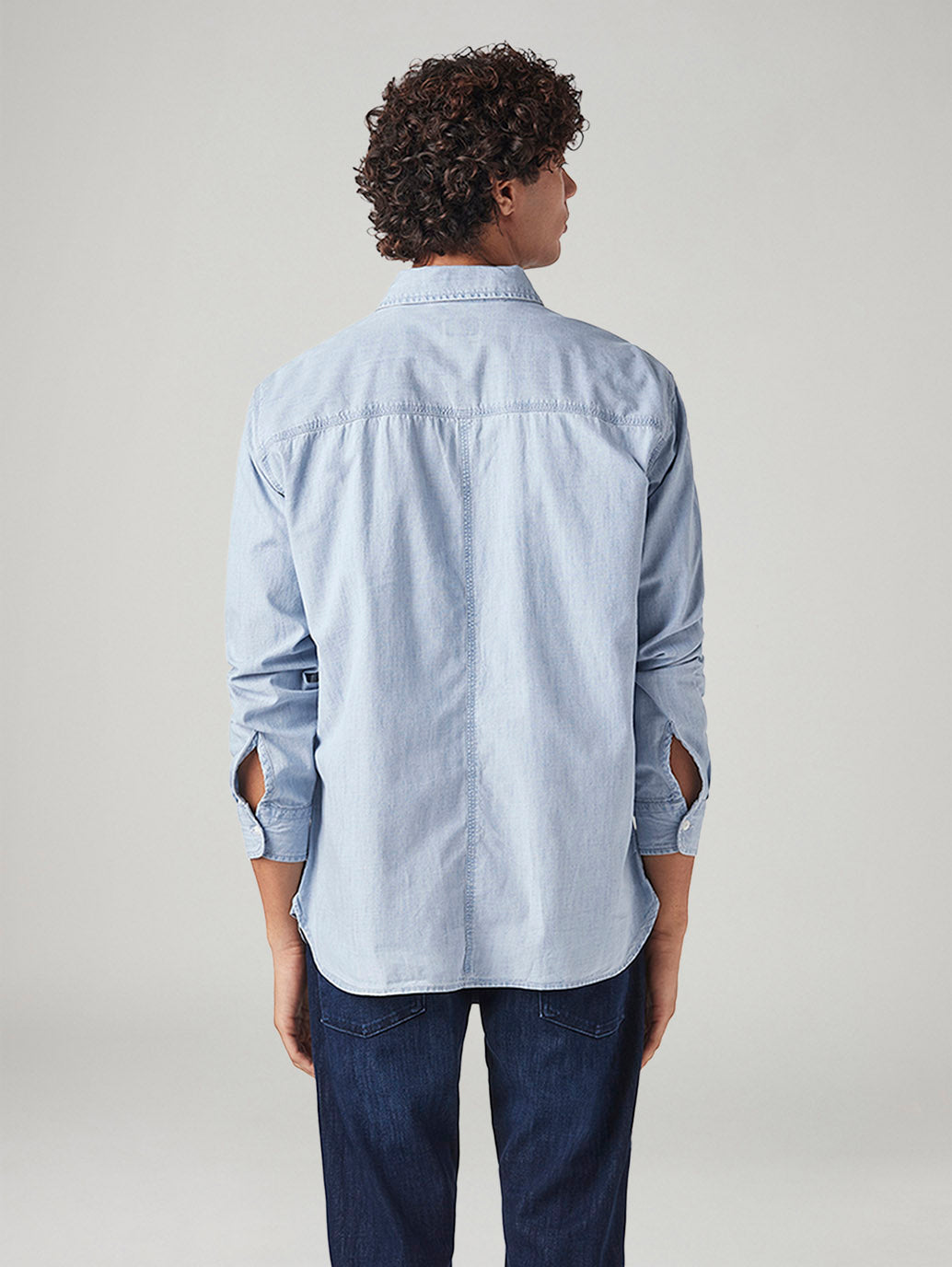 Men's Solid Slim Fit Shirt - Back View