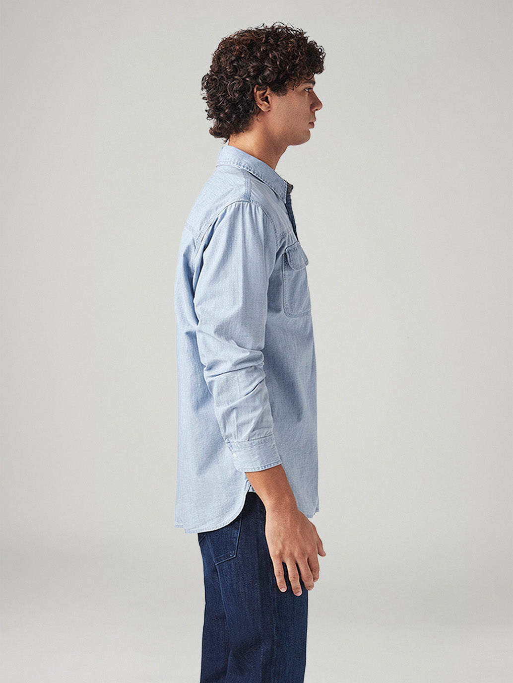 Men's Solid Slim Fit Shirt - Side View
