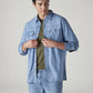 Men's Solid Relaxed Fit Chambray Shirt - Styleshot View