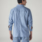 Men's Solid Relaxed Fit Chambray Shirt - Back View