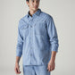 Men's Solid Relaxed Fit Chambray Shirt - Side View