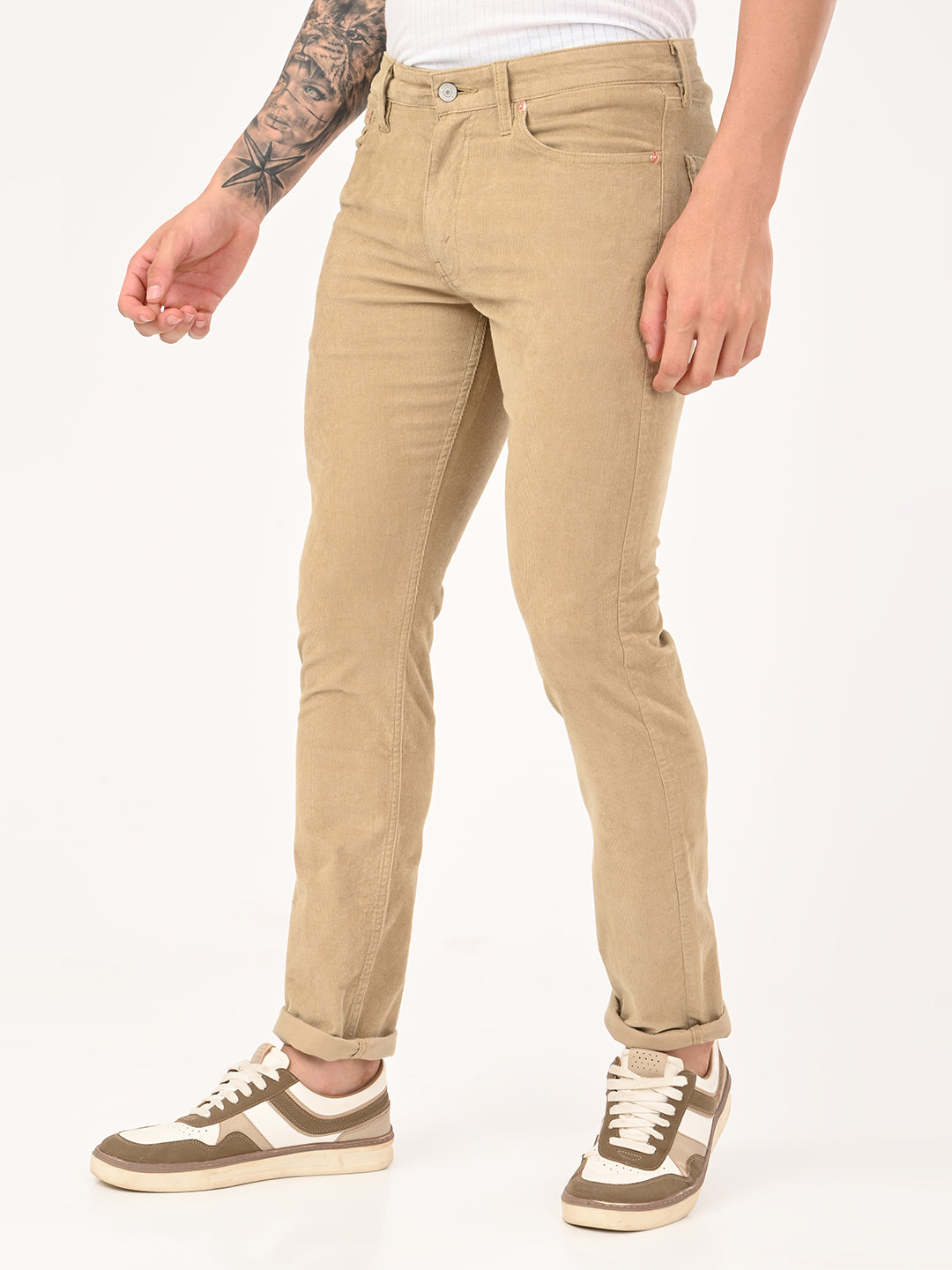 Men's 511 Beige Slim Fit Mid Rise Chinos