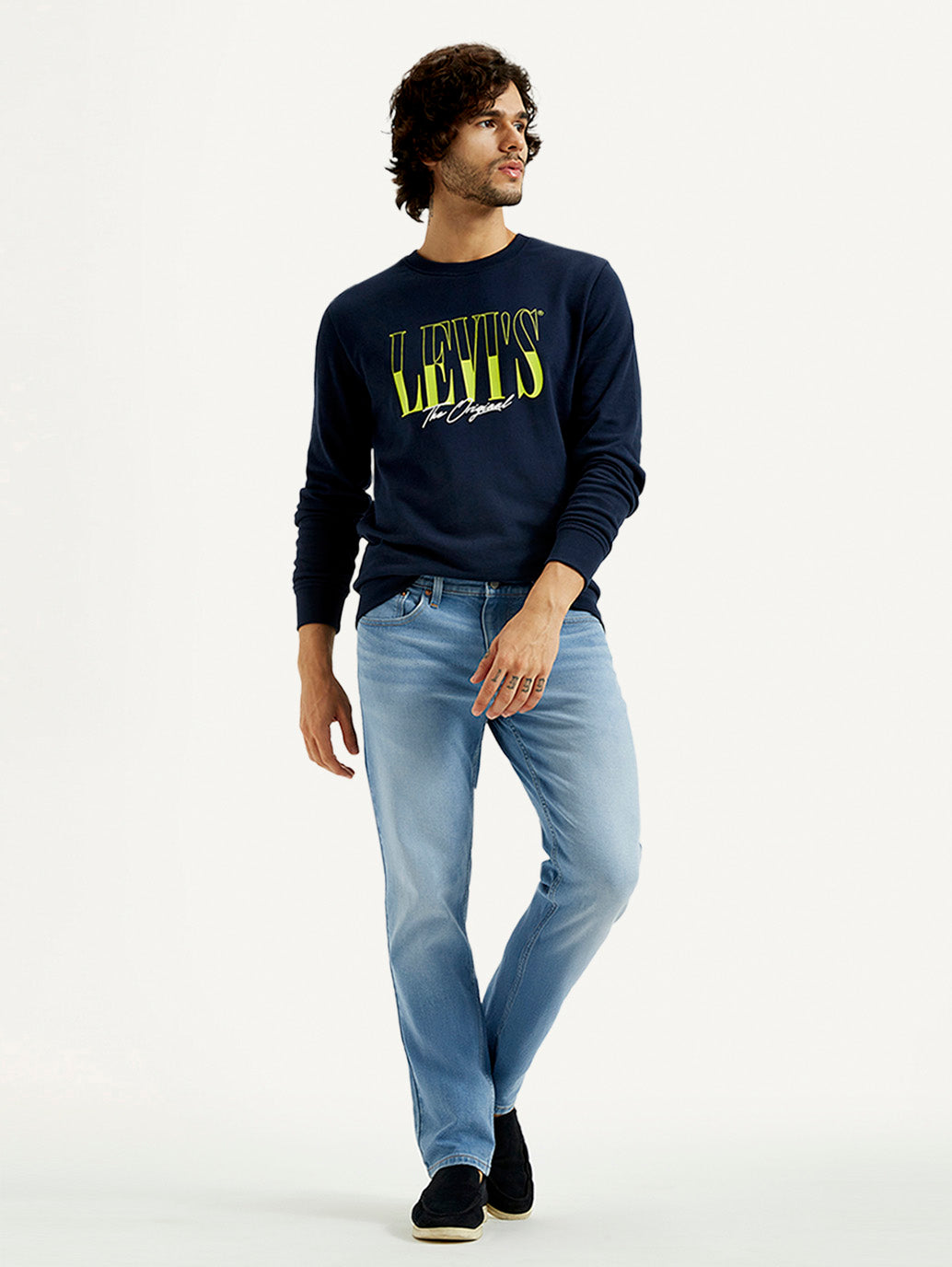 Men's 527 Med Indigo Bootcut Fit Mid Rise Jeans - Styleshot View