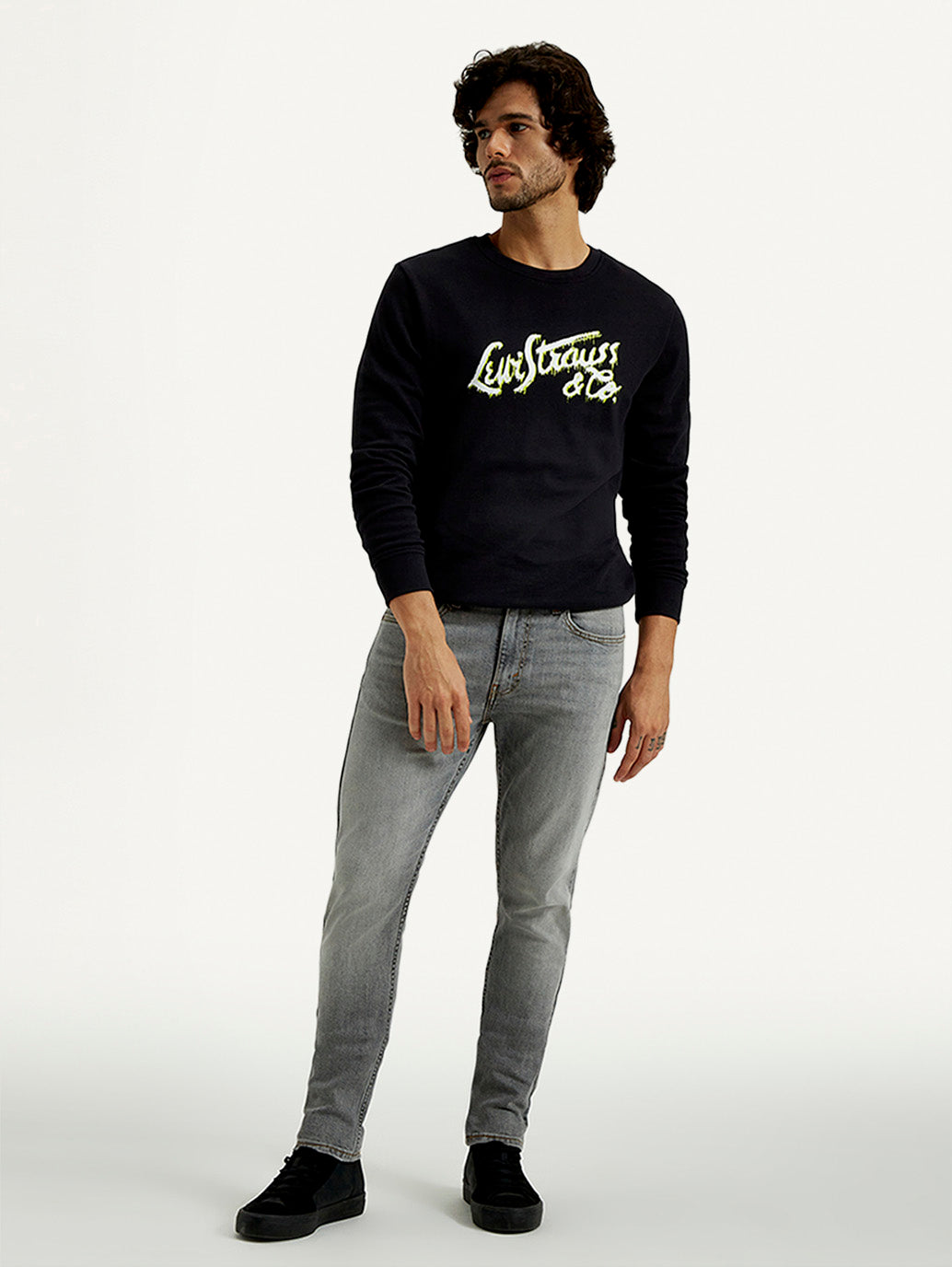 Men's 527 Light Grey Bootcut Fit Mid Rise Jeans - Front View